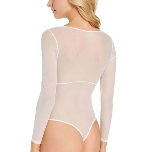 INC International Concepts Women's Long-sleeve Lace Mesh Bodysuit Size XL - Picture 3 of 7